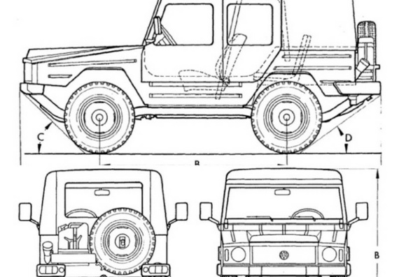 Volkswagen Iltis - drawings (drawings) of the car
